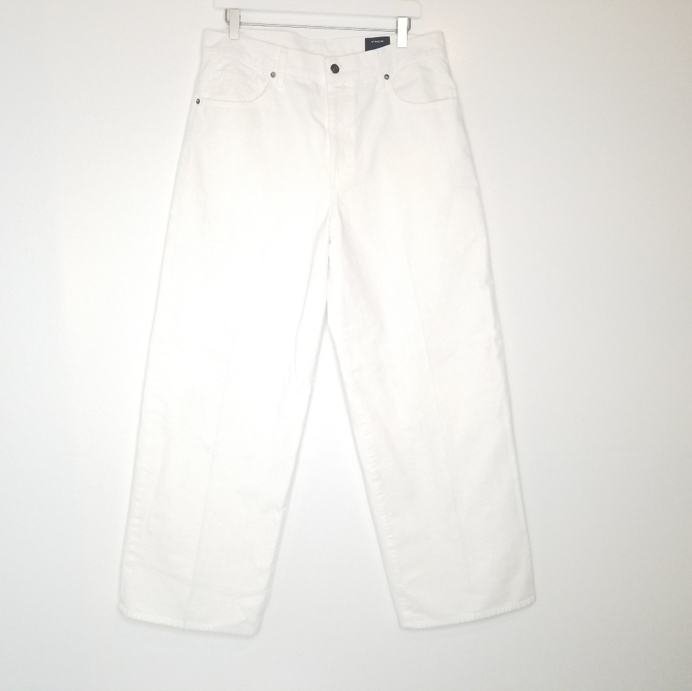 Vince White Wide Leg High Rise Jeans - Picture 2 of 8